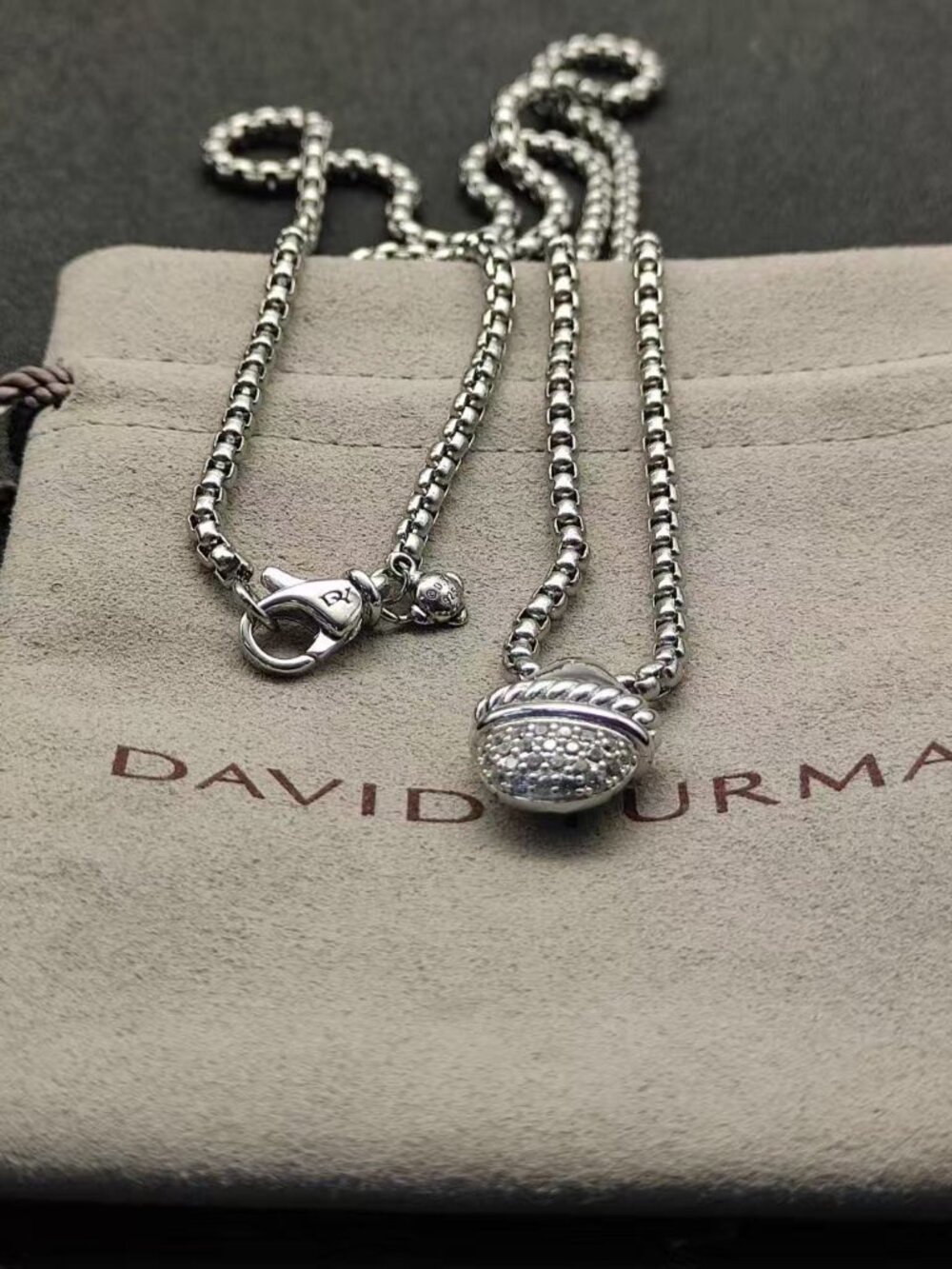 DAVID YURMAN Silver Pinecone Pendant Necklace
